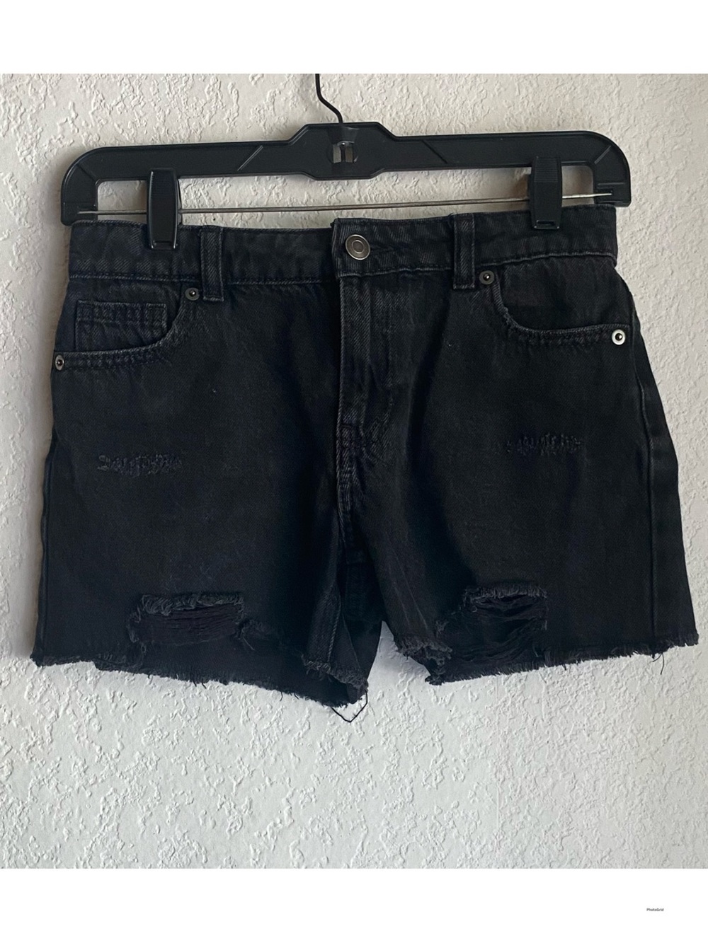 wonder nation Black Distressed Denim Shorts